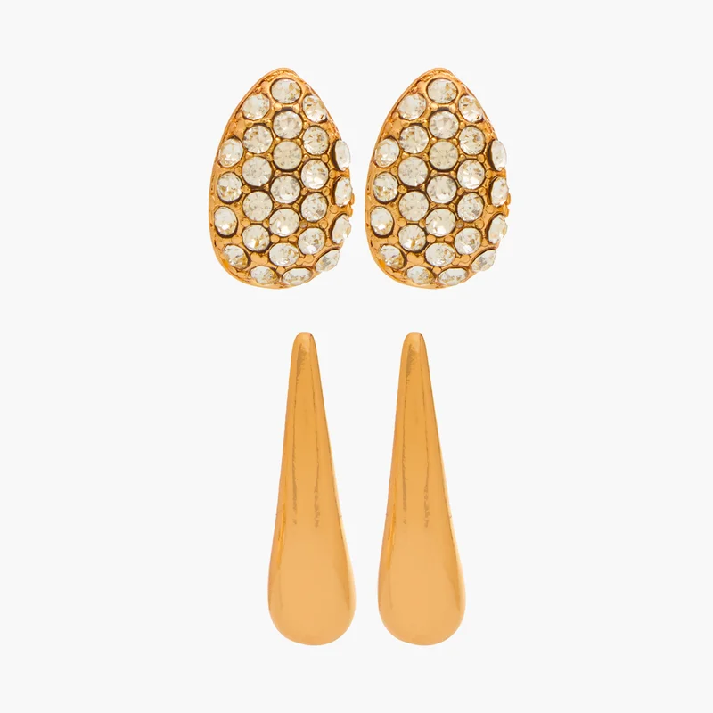 لايف ستايل Gold Earrings Set of 5 for Women